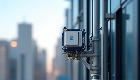 Infraestructura de red 5G en una ciudad futurista